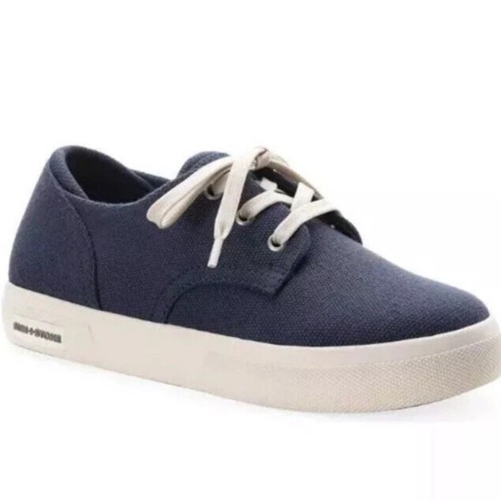 NWT Sun +‎ Stone Boys Navy Blue Canvas Sneakers Summer Vacation Classic Preppy